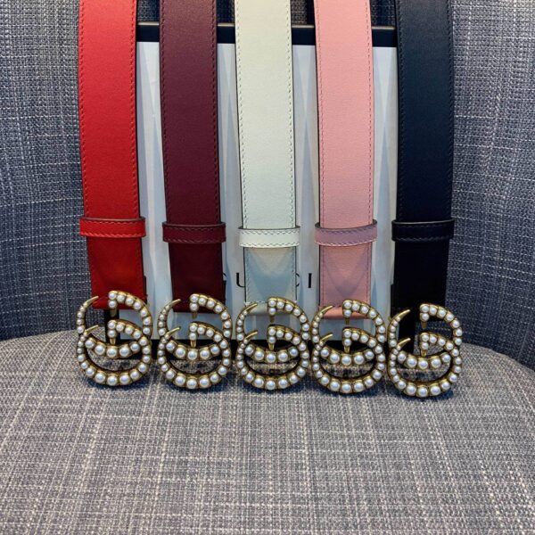 Gucci GG Pearl Buckle Belts