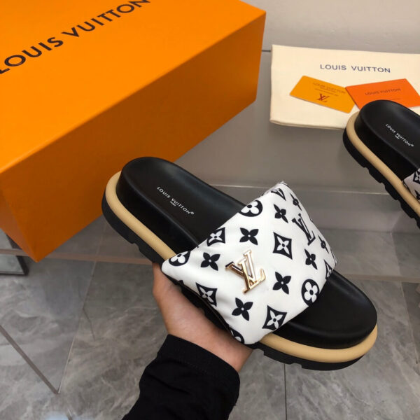 LV White Giovanni Sandals