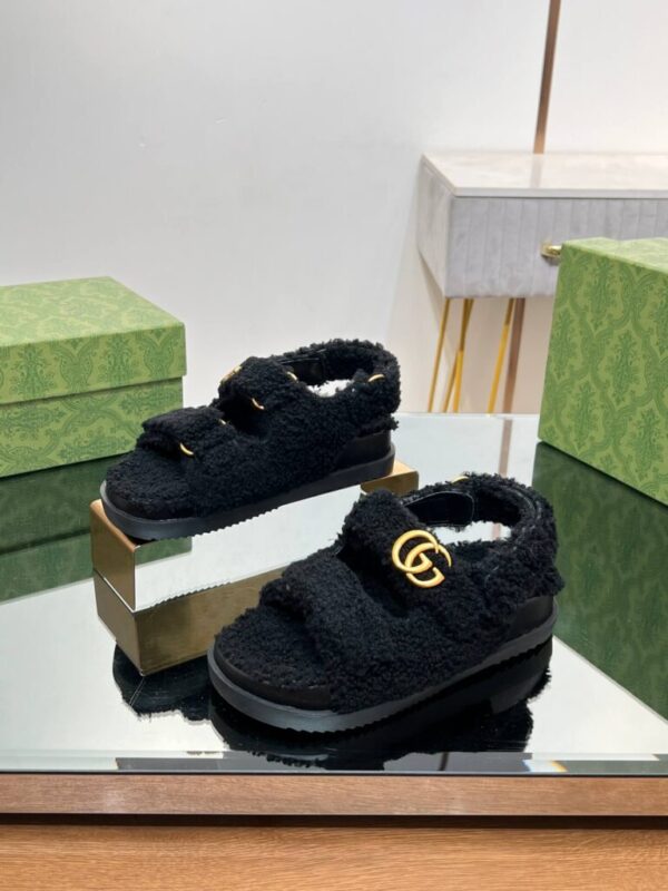 Gucci Merino Wool Black Sandals