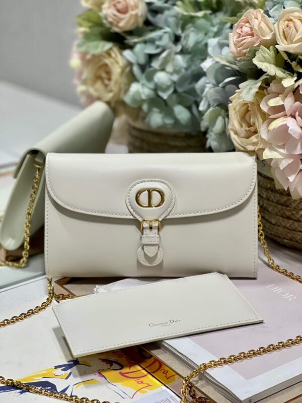 Dior Bobby East-West White Pouch